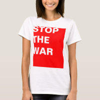 Simply design "rectangle red STOP THE WAR"