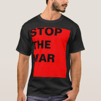 Simply design "rectangle red STOP THE WAR"