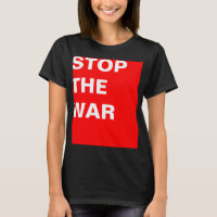 Simply design "rectangle red STOP THE WAR"
