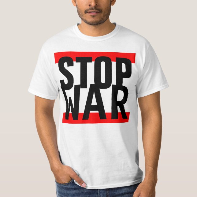 Simply design "stripes red STOP WAR" T-Shirt (Front)