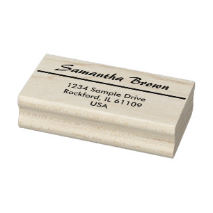 Simply Design with stripe + your ideas Rubber Stamp