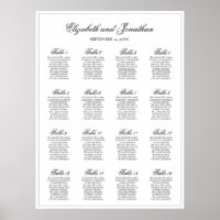 Simply Elegant 16 Table Wedding Seating Chart
