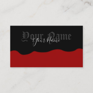 Simply elegant ancient black and bordeaux waves business card