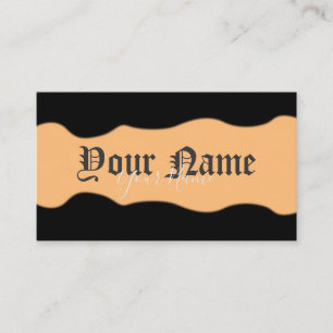Simply elegant ancient black and orange waves business card