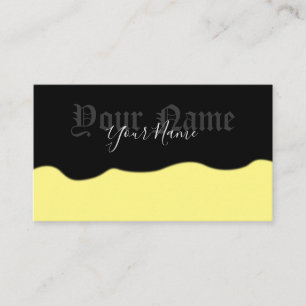 Simply elegant ancient black and yellow waves business card