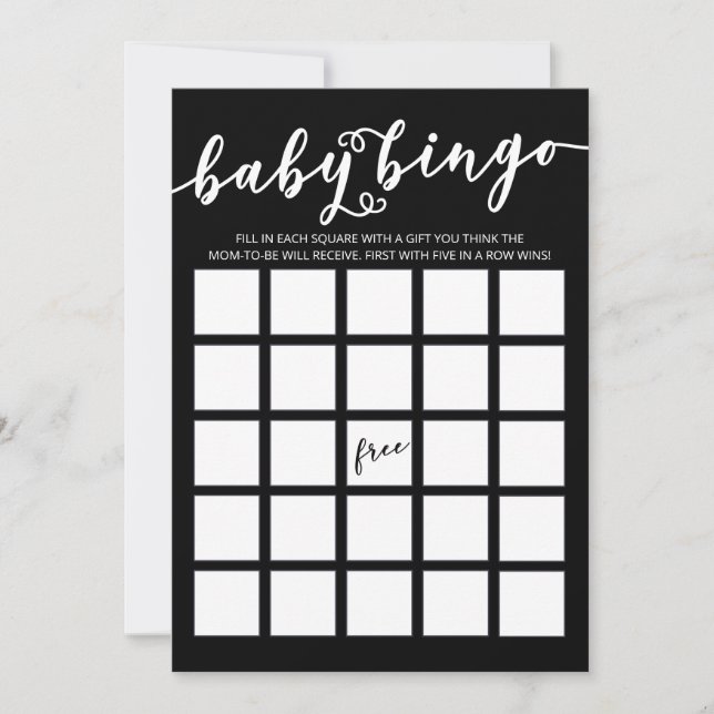 Simply Elegant Baby Shower Bingo Invitation (Front)