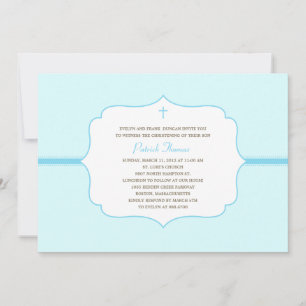 Simply Elegant Baptism/Christening Invite - Blue
