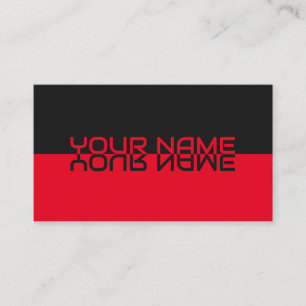 Simply elegant black and berry reflection name business card
