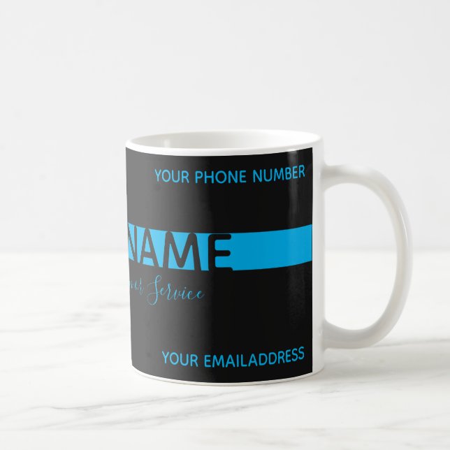 Simply elegant black and blue stripe business mug (Right)