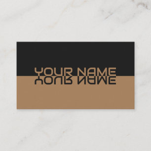 Simply elegant black and brown reflection name business card