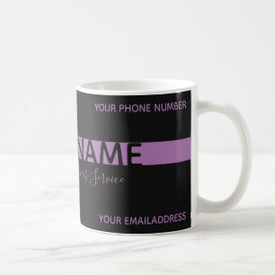 Simply elegant black and lavender stripe business coffee mug