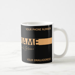 Simply elegant black and orange stripe business coffee mug