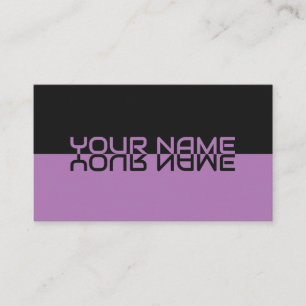 Simply elegant black and violet reflection name business card