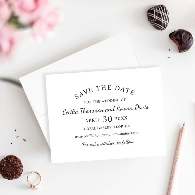 Simply Elegant Black and White Wedding Save The Date (Creator Uploaded)