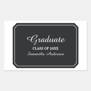 Simply Elegant Black Graduation Stickers