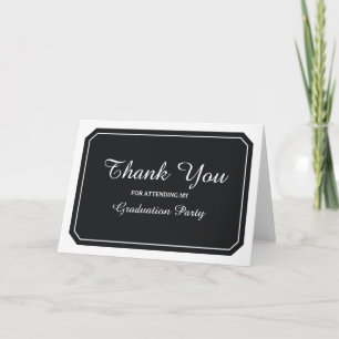 Simply Elegant Black Graduation Thank You Card