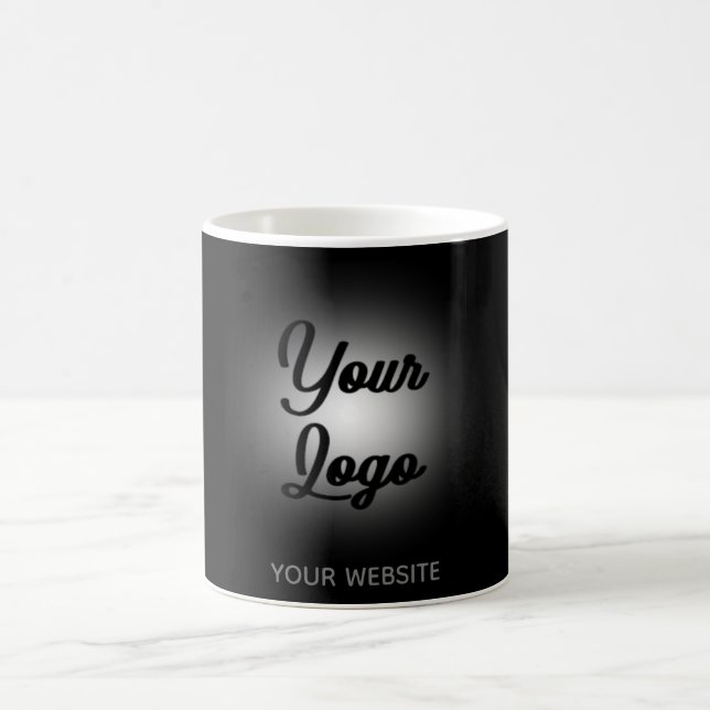 Simply elegant black logo business card mug (Center)