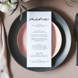 Simply Elegant Black & White Wedding Menu