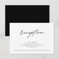 Simply Elegant Black White Wedding Reception Invit