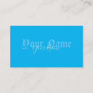 Simply elegant blue ancient letters business card
