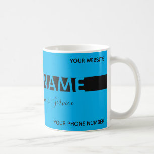 Simply elegant blue black stripe business card coffee mug