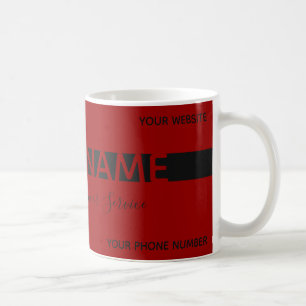 Simply elegant bordeaux black stripe business card coffee mug