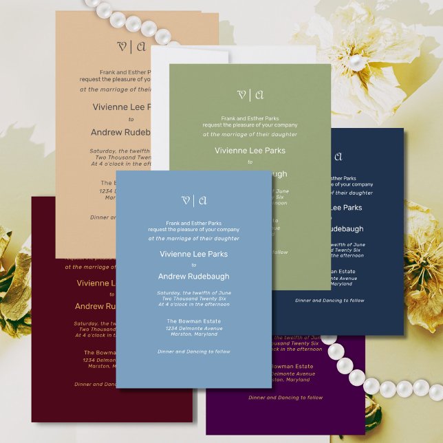 Simply Elegant Cashmere Beige Invitation (Color variations of an elegant, minimalist style with traditional wording)