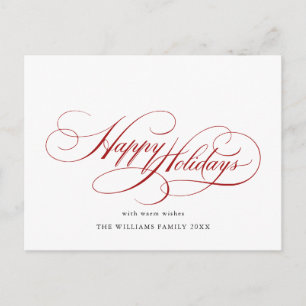 Simply Elegant Christmas Greeting Happy Holidays Postcard