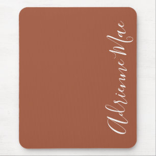 Simply Elegant Cinnamon Brown Personalized Mouse Pad
