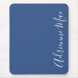 Simply Elegant Classic Blue Personalized Mouse Pad