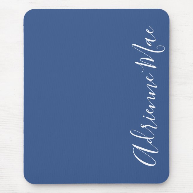 Simply Elegant Classic Blue Personalized Mouse Pad (Front)