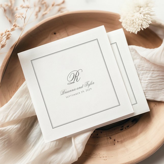 Simply Elegant Classic Wedding Monogram Napkins (Creator Uploaded)