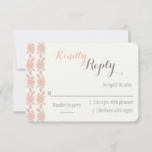 Simply Elegant Coral Wedding RSVP card