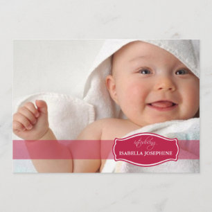 Simply Elegant (cranberry) Baby Birth Announcement