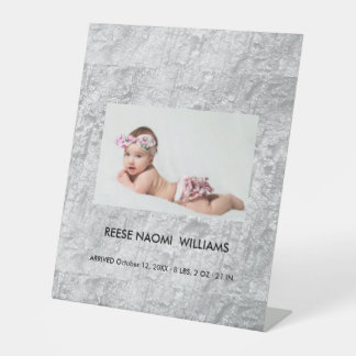 Simply Elegant cute Baby Girl Photo Pedestal Sign