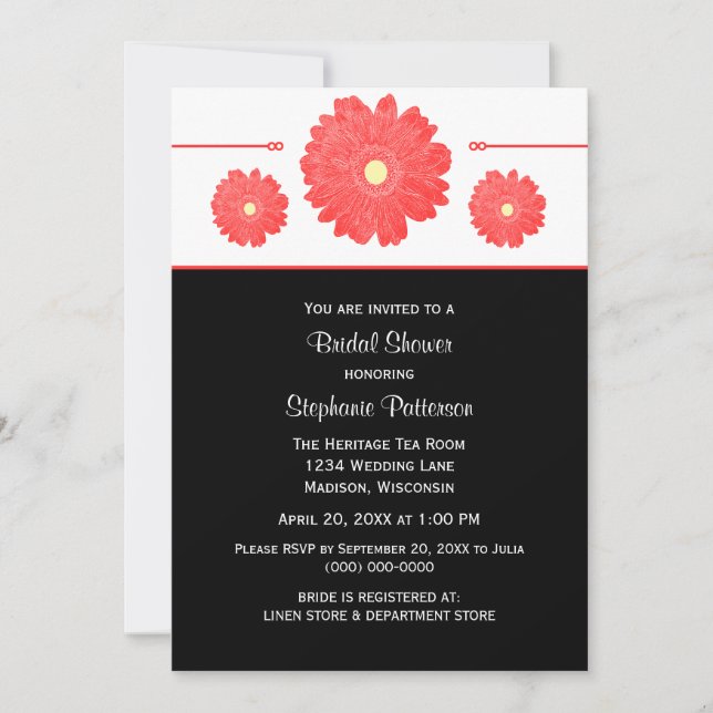 Simply Elegant Daisies Bridal Shower Invite (Front)