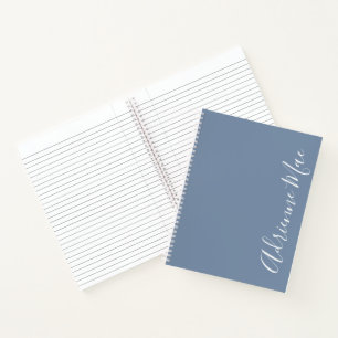 Simply Elegant Denim Blue Personalised Notebook