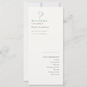 Simply Elegant Emerald Modern Wedding Program
