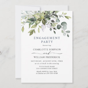 Simply Elegant Eucalyptus ENGAGEMENT PARTY Invitation