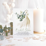 Simply Elegant Eucalyptus Greenery Bridal Shower Invitation<br><div class="desc">Romantic greenery foliage and wedding gown bridal shower invitations</div>