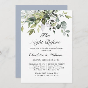 Simply Elegant Eucalyptus REHEARSAL DINNER Invitation