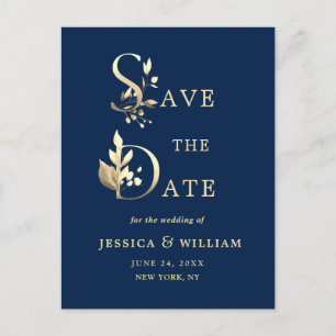 Simply Elegant Eucalyptus Wedding Save the Date Postcard