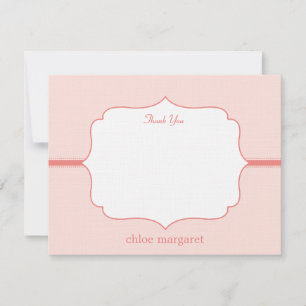 Simply Elegant Flat Thank You Card - Pink