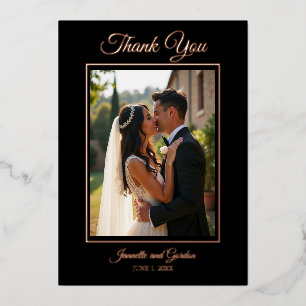 Simply Elegant Foil Thank You Card for Weddings
