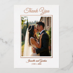 Simply Elegant Foil Thank You Card for Weddings