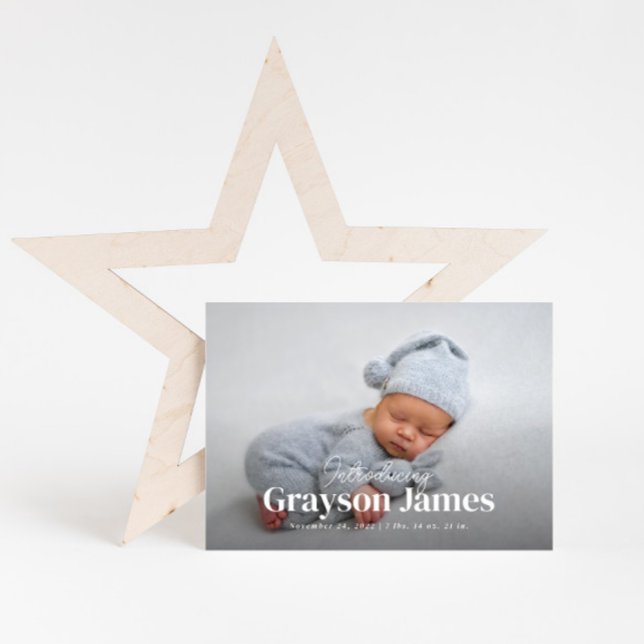 Simply Elegant Full Photo with Collage Birth Announcement (Creator Uploaded)