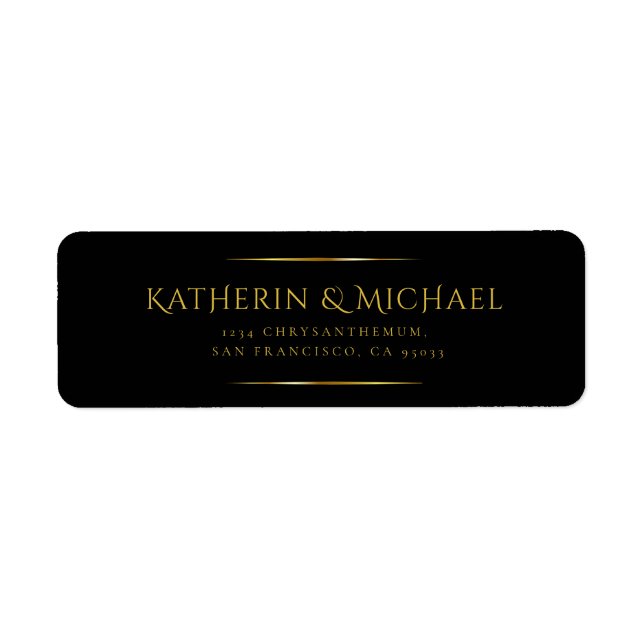 SIMPLY & ELEGANT GOLD FRAME RETURN ADDRESS (Front)