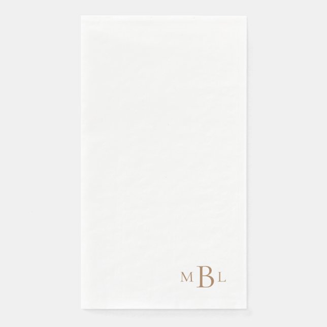 Simply Elegant Gold Monogram Ii Napkin (Front)