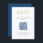 Simply Elegant Gold Vertical QR Code RSVP Card<br><div class="desc">This trendy insert card features bold lettering on the front along with your customised QR code.  Add your text using the template form.  Change the font,  layout and colours using the advanced editing menu.</div>