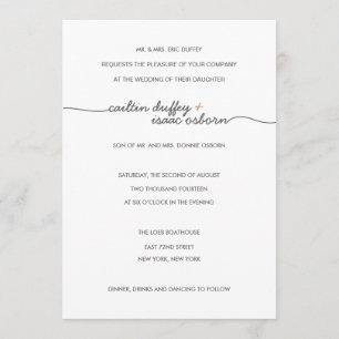 Simply Elegant Gold Wedding Invitation